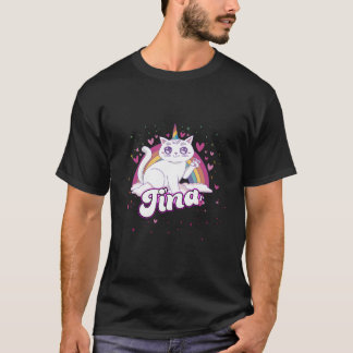 Tina Adorable Name With Beautiful Caticorn T-shirt