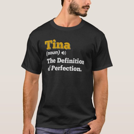 Tina Cadeau Naam Gepersonaliseerde Verjaardag Naam T-shirt (Voorkant)