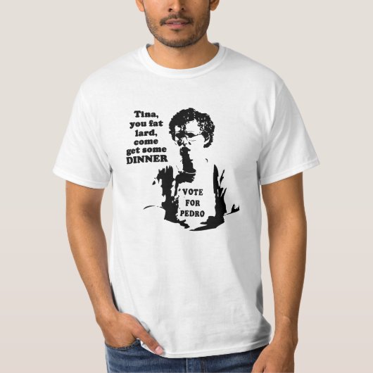 Tina, dikzak, kom wat eten t-shirt (Voorkant)