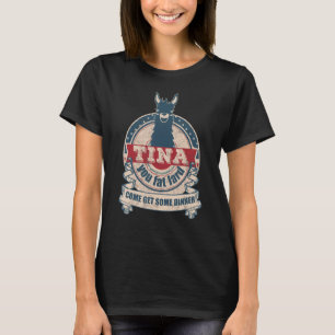 Tina je dikke reuzel kom wat eten plezier t-shirt