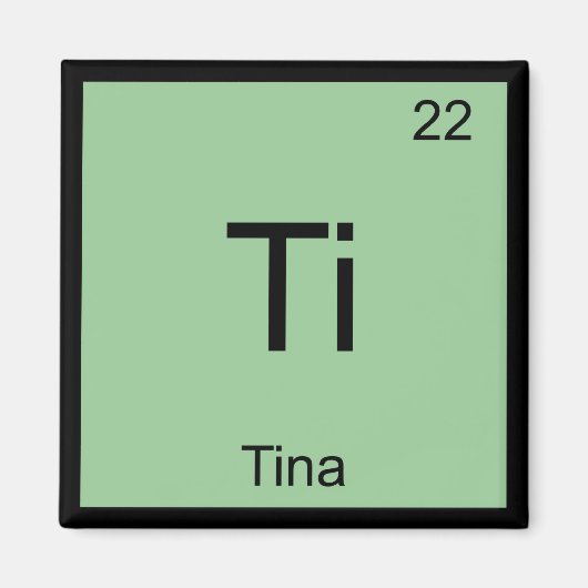 Tina Name Chemistry Element Periodic Table Magneet (Voorkant)