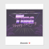 Tina Name Vorname lila retro Sticker Geburtstag (Vel)