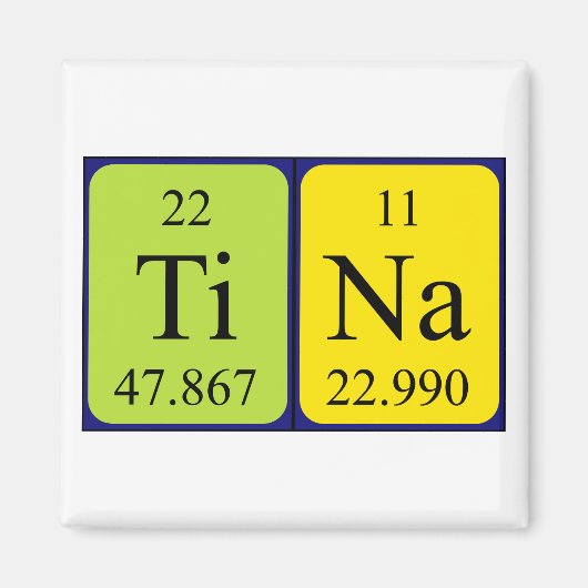 Tina periodieke table name magnet (Voorkant)