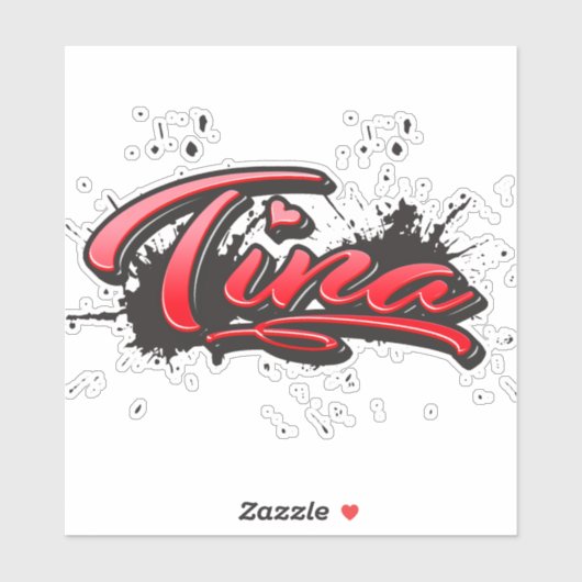 Tina red Heart Graffiti Aufkleber Sticker (Vel)