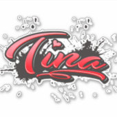 Tina red Heart Graffiti Aufkleber Sticker (Voorkant)