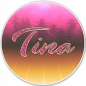 Tina Vorname Name golden pink Aufkleber Sticker (Voorkant)