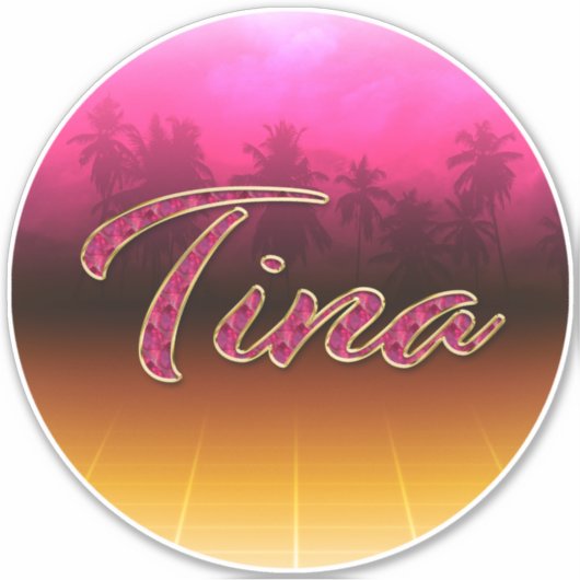 Tina Vorname Name golden pink Aufkleber Sticker (Voorkant)