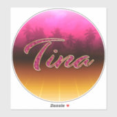 Tina Vorname Name golden pink Aufkleber Sticker (Vel)