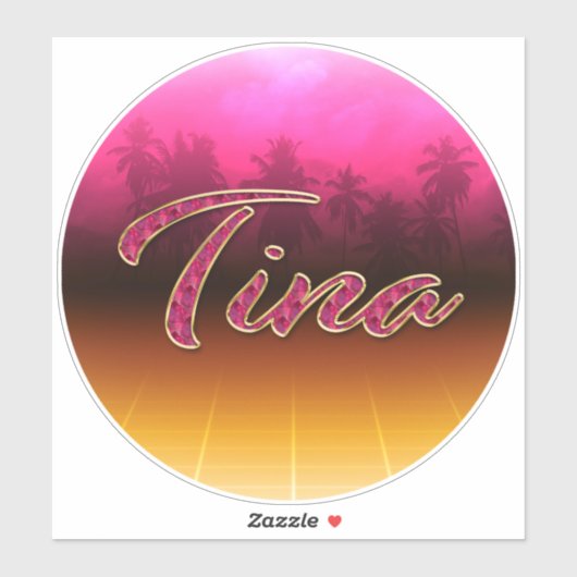 Tina Vorname Name golden pink Aufkleber Sticker (Vel)