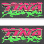 Tina Vorname Name Graffiti Aufkleber Sticker (Voorkant)