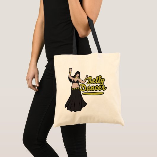 Tinah Yellow en Black Belly Dancer Design Tote Bag (Voorkant (product))