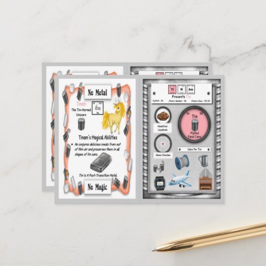 Tinam - Tin Horn Unicorn Game Kaart (Voorkant / Achterkant in situ)