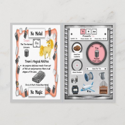 Tinam - Tin Horn Unicorn Game Kaart (Achterkant)