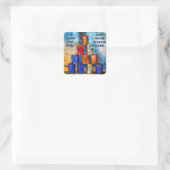 Tinblikjes - na de lunch vierkante sticker (Tas)