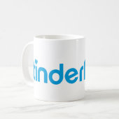 Tinderfella met grote tekst koffiemok (Voorkant links)