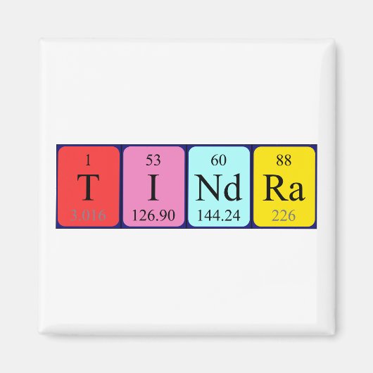 Tindra periodiek table name magnet (Voorkant)