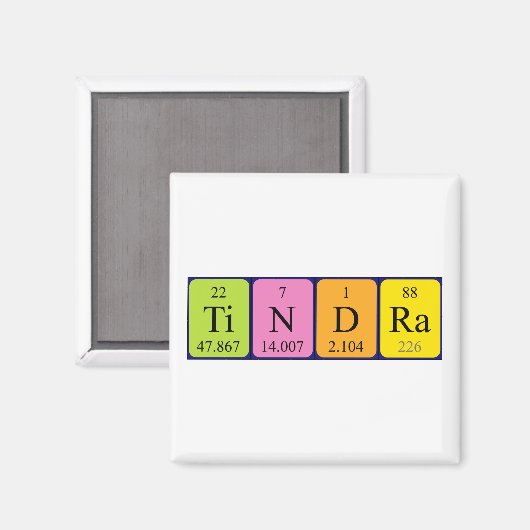 Tindra periodiek table name magnet (Voorkant / Achterkant)
