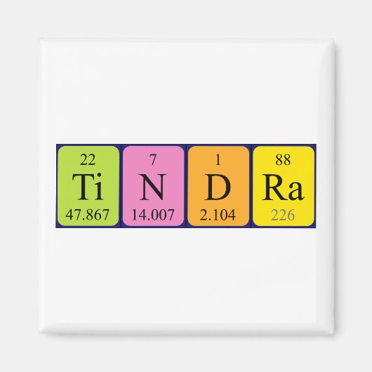 Tindra periodiek table name magnet (Voorkant)