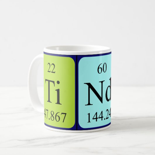 Tindra periodieke mok naam (Voorkant links)