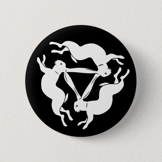 Tinens konijn ronde button 5,7 cm (Voorkant)