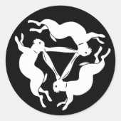 Tinens konijn ronde sticker (Voorkant)