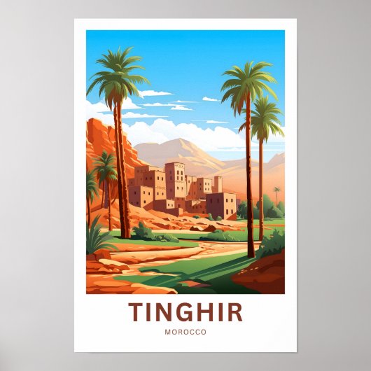 Tinghir Marokko Reisprint Poster (Voorkant)