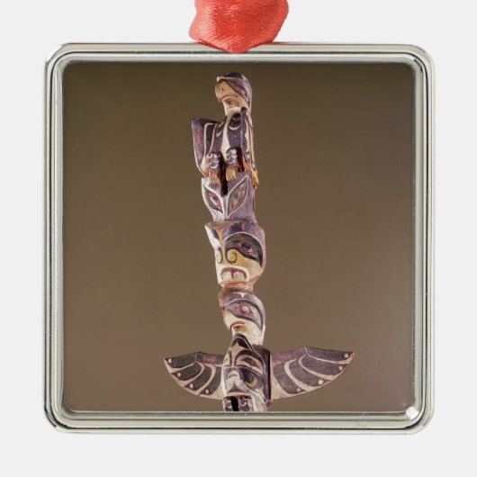 Tinglit Bird Clan totempaal Metalen Ornament (Voorkant)