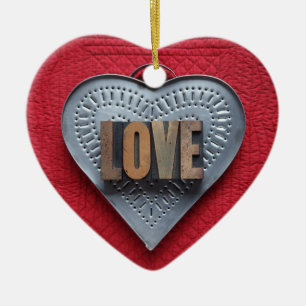 Tinhart liefde hartversiering keramisch ornament