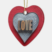 Tinhart liefde hartversiering keramisch ornament (Links)