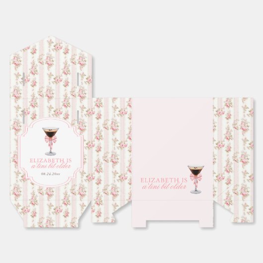 'Tini Beet Oudere Espresso Martini Coquette Verjaa Bedankdoosjes (Ongevouwen)