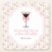 'Tini Beet Oudere Espresso Martini Coquette Verjaa Kartonnen Onderzetters (Voorkant)