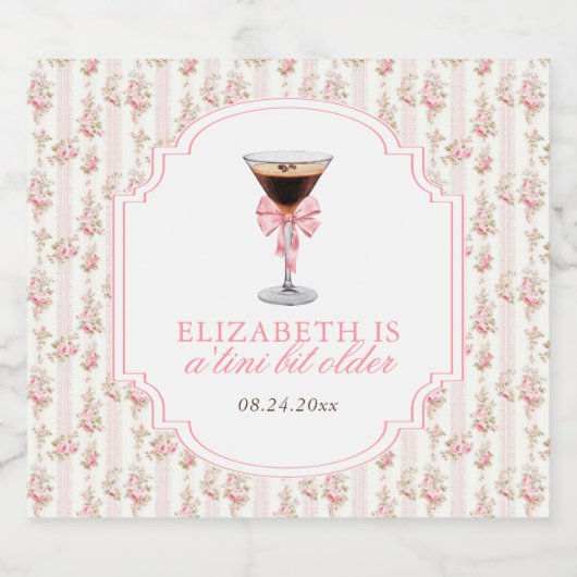 'Tini Beet Oudere Espresso Martini Coquette Verjaa Likeurfles Etiket (Enkel label)