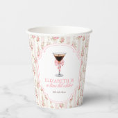 'Tini Beet Oudere Espresso Martini Coquette Verjaa Papieren Bekers (Achterkant)