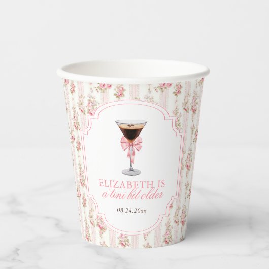 'Tini Beet Oudere Espresso Martini Coquette Verjaa Papieren Bekers (Voorkant)