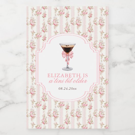 'Tini Beet Oudere Espresso Martini Coquette Verjaa Wijn Etiket (Enkel label)