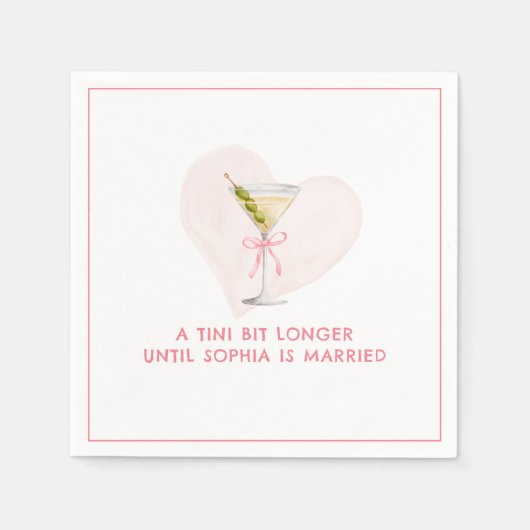 Tini beetje langer Vrijgezellenfeest Bow Trendy Ma Servet (Voorkant)