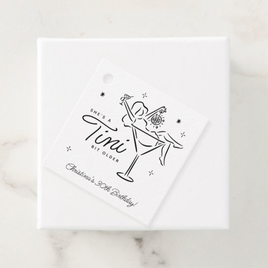Tini beetje ouder grillige Martini verjaardag Bedankjes Labels (In situ)