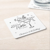 Tini beetje ouder grillige Martini verjaardag Kartonnen Onderzetters (Schuin)