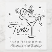 Tini beetje ouder grillige Martini verjaardag Wijn Etiket (Enkel label)