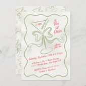 Tini beetje ouder Martini Bow Funky Verjaardag Kaart (Voorkant / Achterkant)