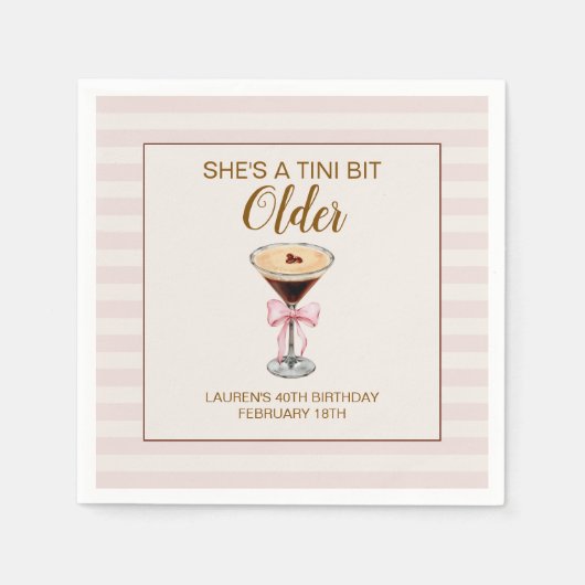 Tini beetje ouder | Martini thema Verjaardag serve Servet (Voorkant)