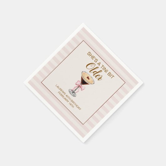 Tini beetje ouder | Martini thema Verjaardag serve Servet (Hoek)