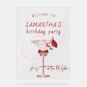 Tini beetje oudere boog Cherry Martini Verjaardag  Acryl Bord (Voorkant)