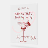 Tini beetje oudere boog Cherry Martini Verjaardag  Acryl Bord (Hoek)