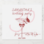 Tini beetje oudere boog Cherry Martini Verjaardag  Likeurfles Etiket (Enkel label)