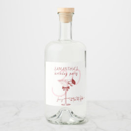 Tini beetje oudere boog Cherry Martini Verjaardag  Likeurfles Etiket