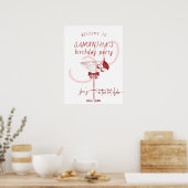 Tini beetje oudere boog Cherry Martini Verjaardag  Poster (Keuken)