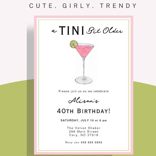 TINI beetje oudere Cocktail Verjaardagsfeest Uitno Kaart