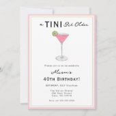 TINI beetje oudere Cocktail Verjaardagsfeest Uitno Kaart (Voorkant)
