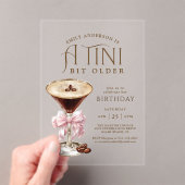 Tini beetje oudere espresso martini verjaardag voo acryl uitnodigingen (Insitu (Draagbaar))